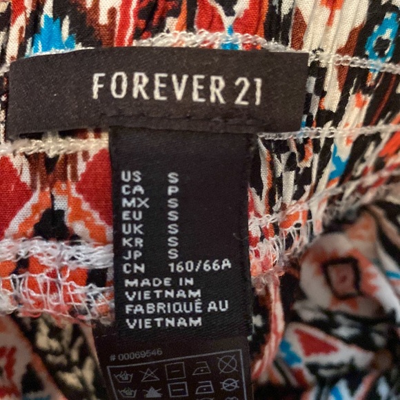 Red, orange and blue and black Aztec print shorts from FOREVER 21, size small - Picture 2 of 2